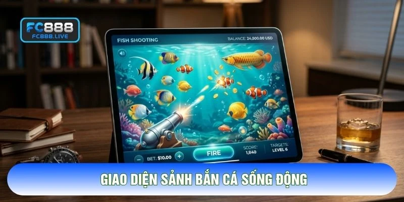 Giao diện sảnh bắn cá sống động