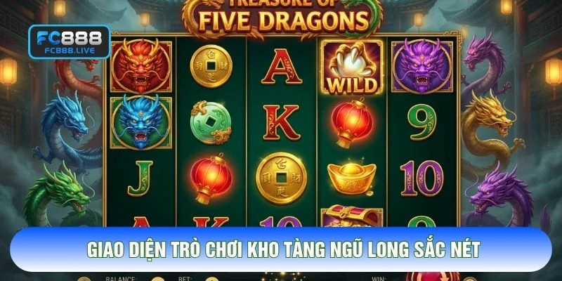 Giao diện trò chơi kho tàng ngũ long sắc nét