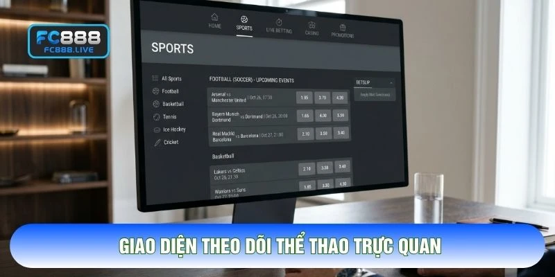 Giao diện theo dõi thể thao trực quan